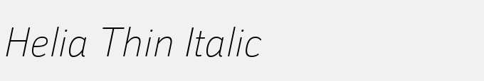 Helia Thin Italic