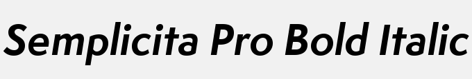 Semplicita Pro Bold Italic