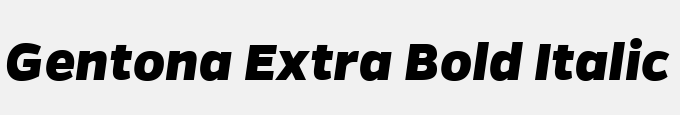 Gentona Extra Bold Italic