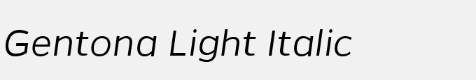 Gentona Light Italic
