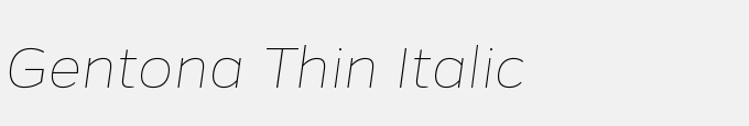 Gentona Thin Italic
