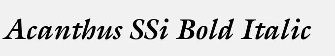 Acanthus SSi Bold Italic