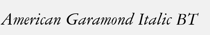 American Garamond Italic BT