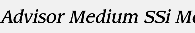 Advisor Medium SSi Medium Italic