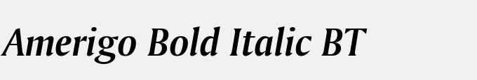 Amerigo Bold Italic BT