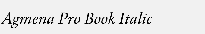 Agmena Pro Book Italic