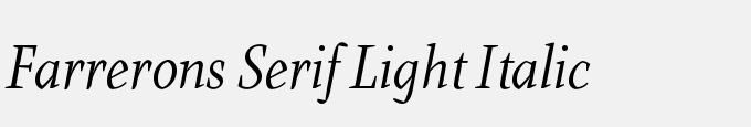Farrerons Serif Light Italic