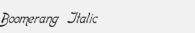 Boomerang   Italic