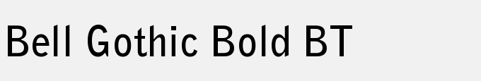 Bell Gothic Bold BT