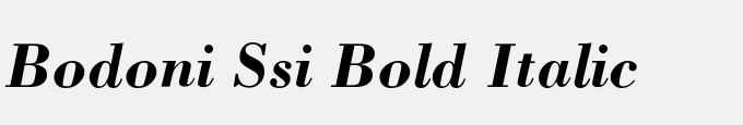 Bodoni SSi Bold Italic