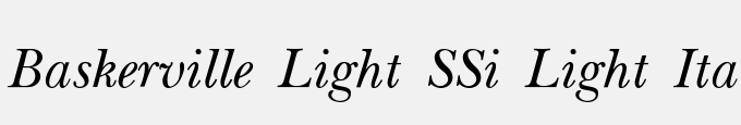 Baskerville Light SSi Light Italic