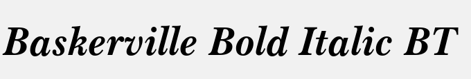 Baskerville Bold Italic BT