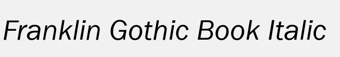 Franklin Gothic Book Italic