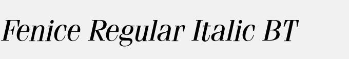 Fenice Regular Italic BT