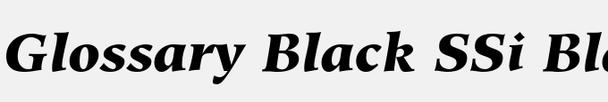 Glossary Black SSi Black Italic