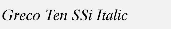 Greco Ten SSi Italic