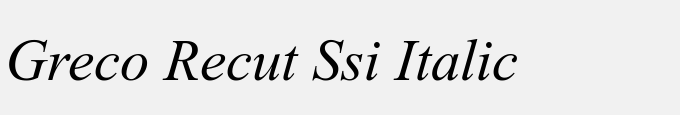 Greco Recut SSi Italic