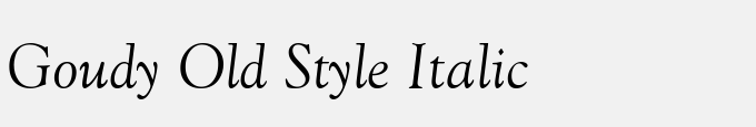 Goudy Old Style Italic