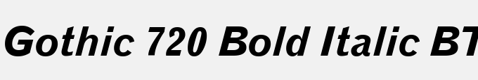 Gothic 720 Bold Italic BT