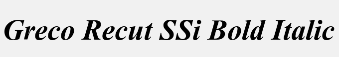 Greco Recut SSi Bold Italic
