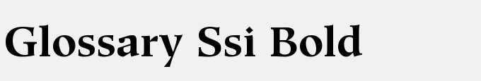 Glossary SSi Bold