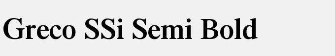 Greco SSi Semi Bold