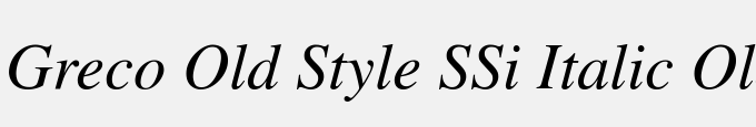 Greco Old Style SSi Italic Old Style Figures