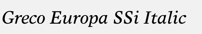 Greco Europa SSi Italic