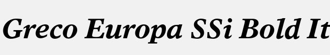 Greco Europa SSi Bold Italic