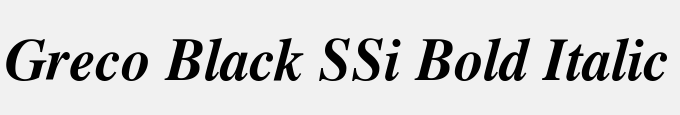 Greco Black SSi Bold Italic