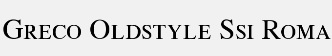 Greco Old Style SSi Roman Small Caps
