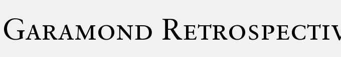 Garamond Retrospective Old Style SSi Small Caps Medium