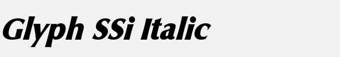 Glyph SSi Italic