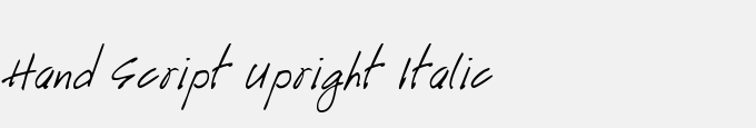 Hand Script Upright Italic