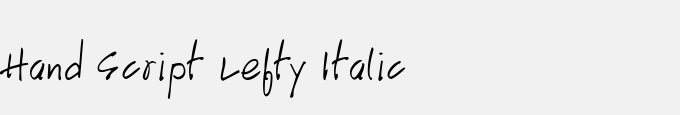 Hand Script Lefty Italic