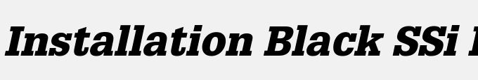 Installation Black SSi Black Italic