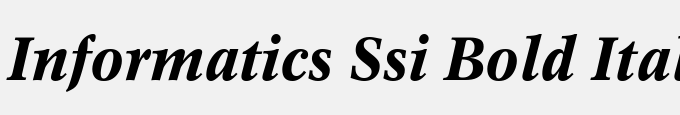 Informatics SSi Bold Italic