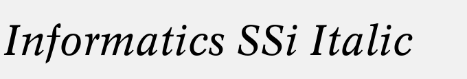 Informatics SSi Italic