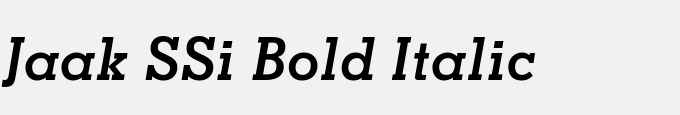Jaak SSi Bold Italic