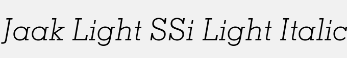 Jaak Light SSi Light Italic