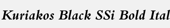 Kuriakos Black SSi Bold Italic