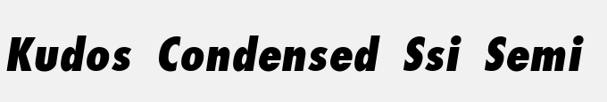 Kudos Condensed SSi Semi Bold Condensed Italic