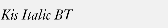 Kis Italic BT