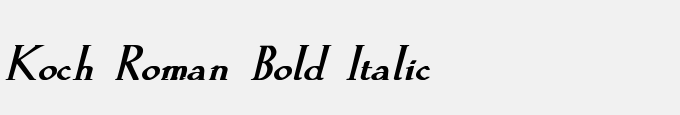 Koch Roman Bold Italic