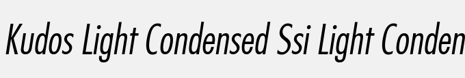 Kudos Light Condensed SSi Light Condensed Italic