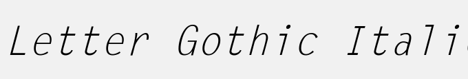Letter Gothic Italic