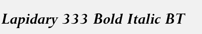 Lapidary 333 Bold Italic BT