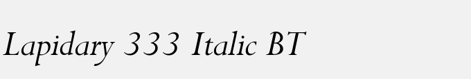 Lapidary 333 Italic BT