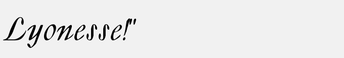 Lyonesse!"