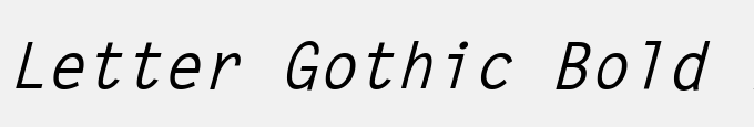 Letter Gothic Bold Italic